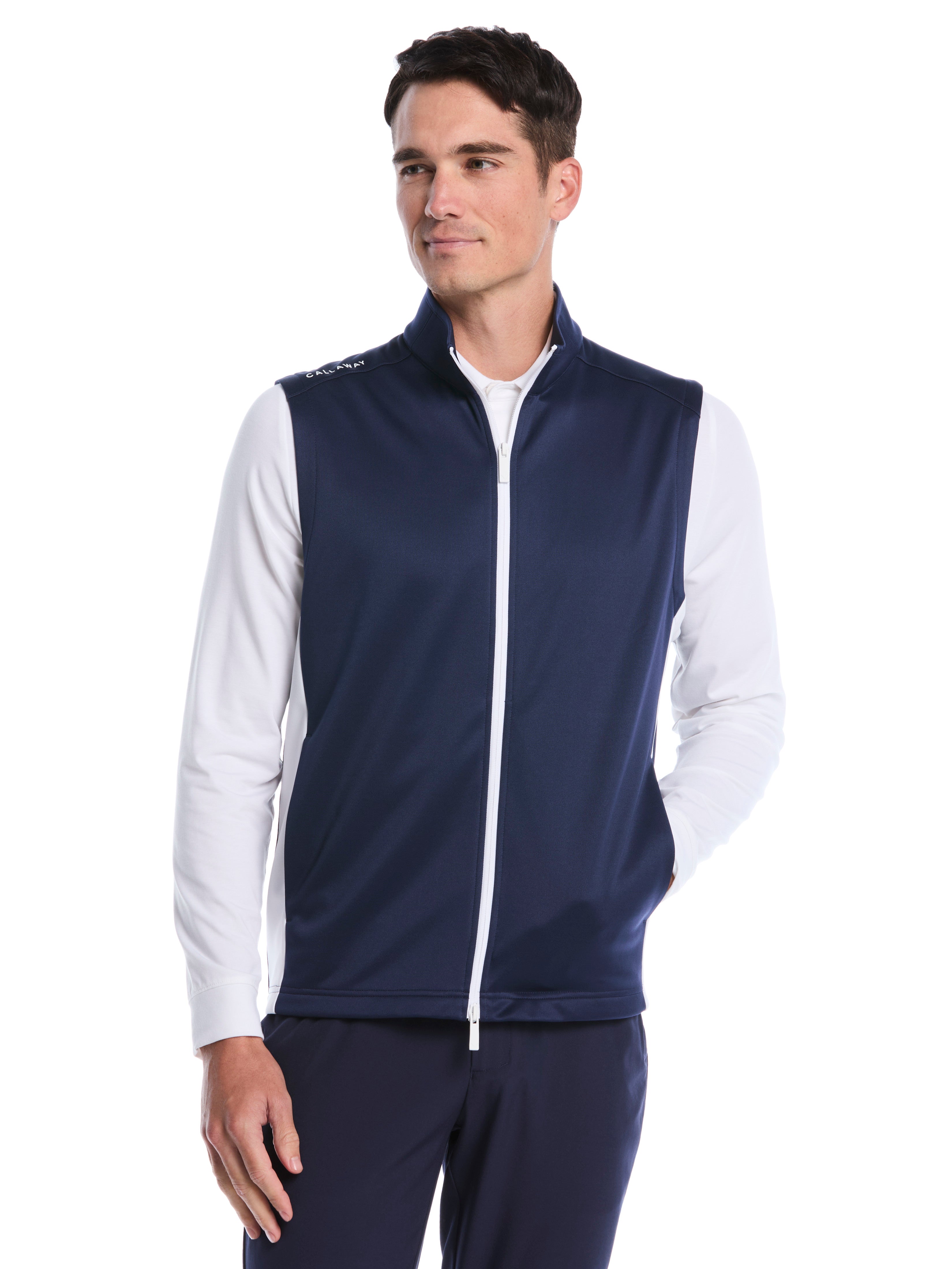 Mens Lightweight Full Zip Knit Vest – Callaway Apparel