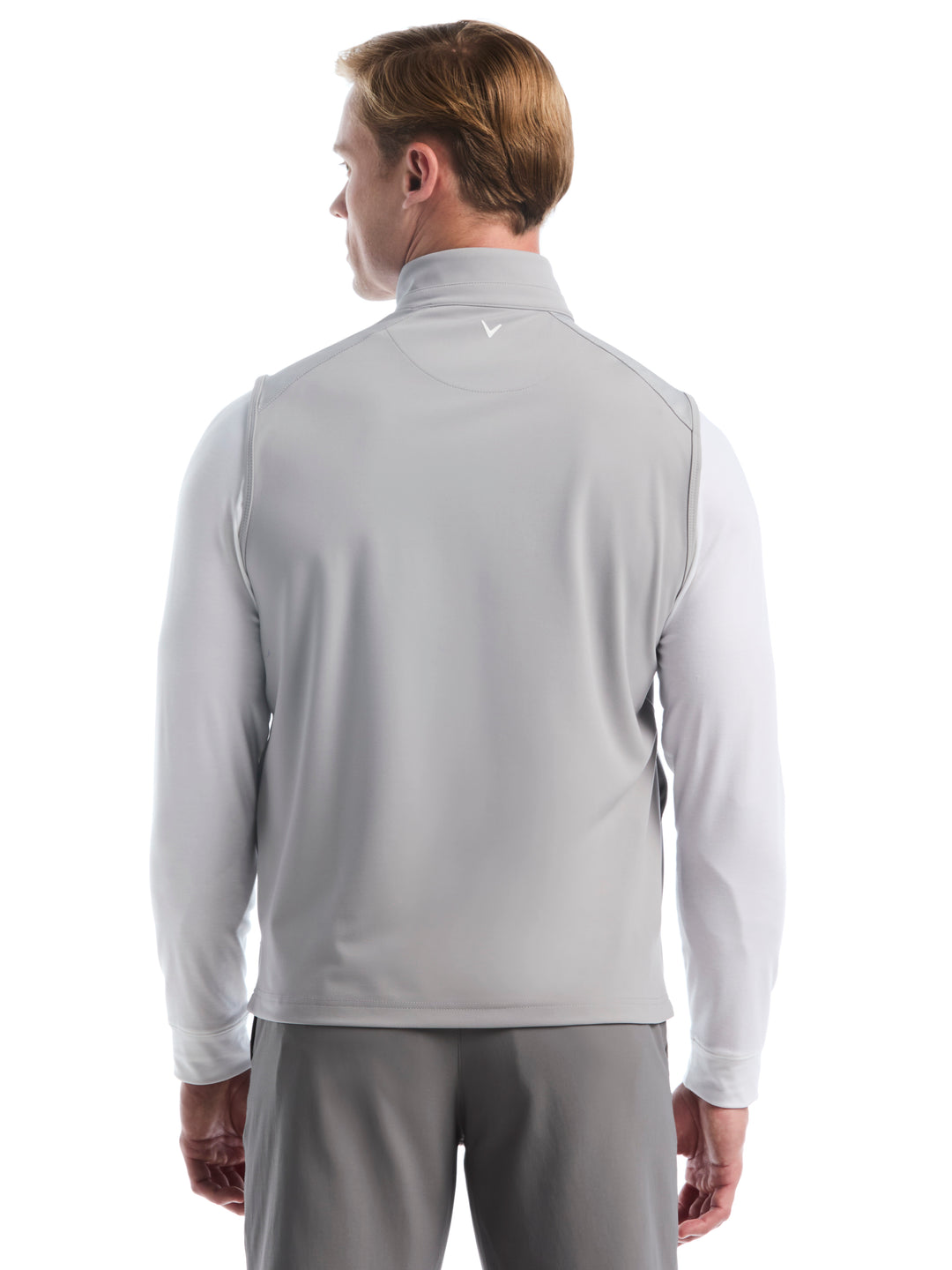 Lightweight Knit 1/4 Zip Golf Vest (Concrete) 