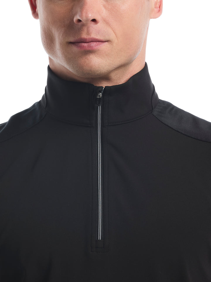 Lightweight Knit 1/4 Zip Golf Vest (Caviar) 