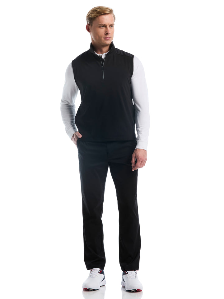 Lightweight Knit 1/4 Zip Golf Vest (Caviar) 