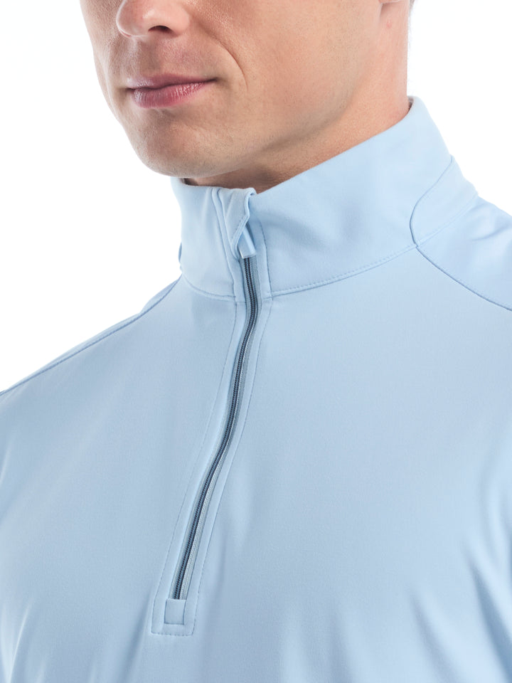 Lightweight Knit 1/4 Zip Golf Vest (Cerulean) 
