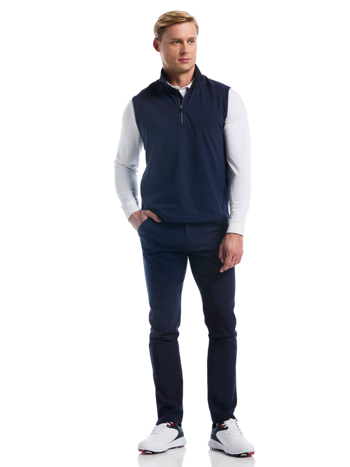 Lightweight Knit 1/4 Zip Golf Vest (Peacoat) 