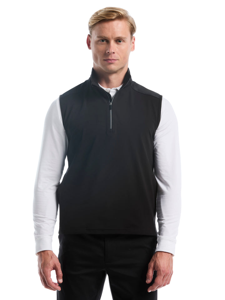 Lightweight Knit 1/4 Zip Golf Vest (Caviar) 