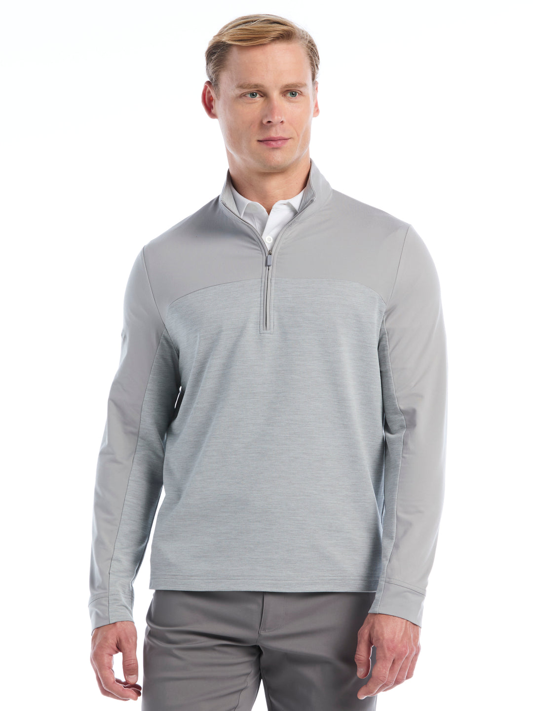 Mens Lightweight Lux Touch Quarter Zip-Pullovers-Concrete-S-Callaway
