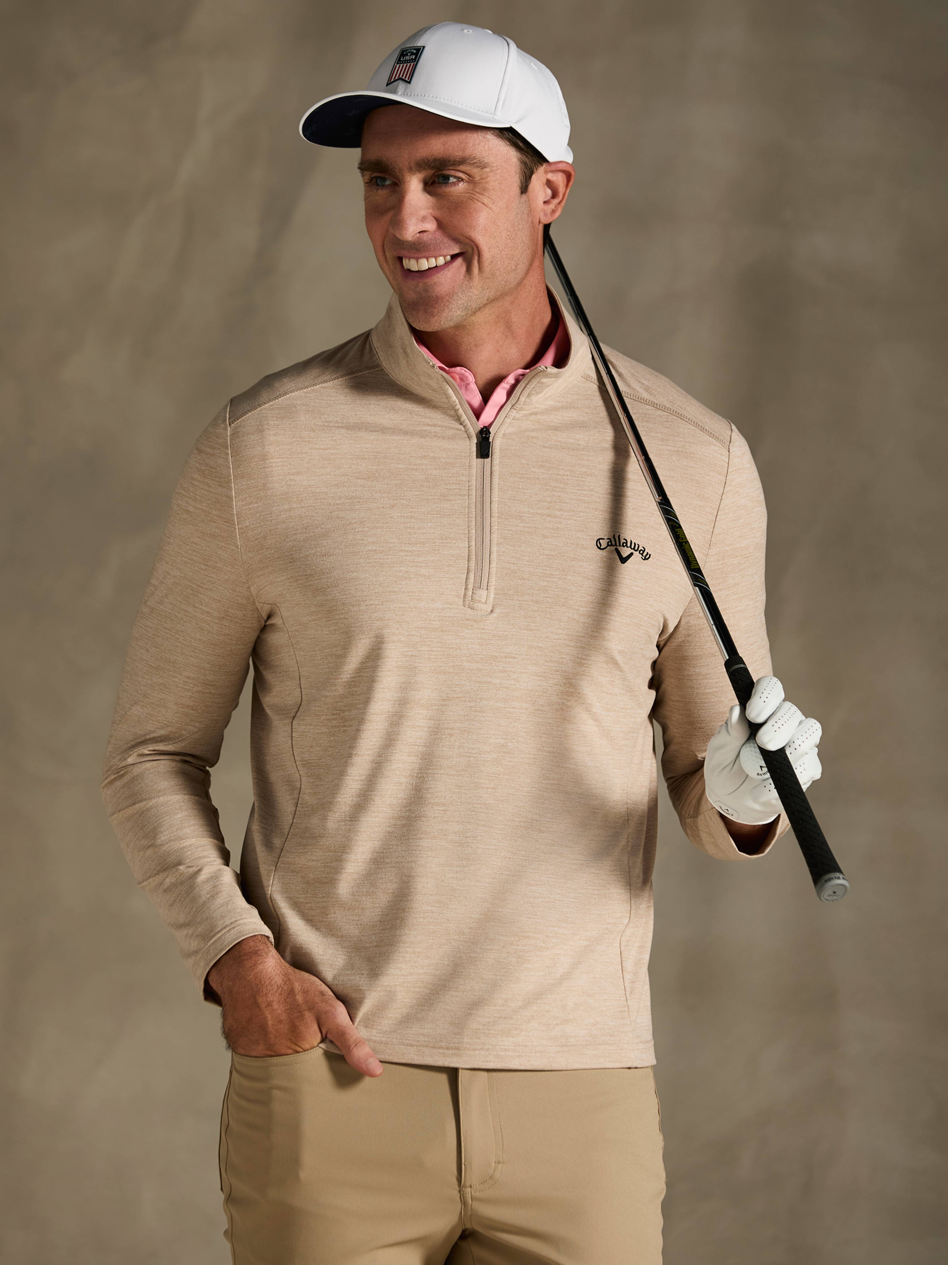 メンズウェア BRINGING golf wear Callaway Golf Midweight Textured 1/4 Zip Pullover | RockBottomGolf.com