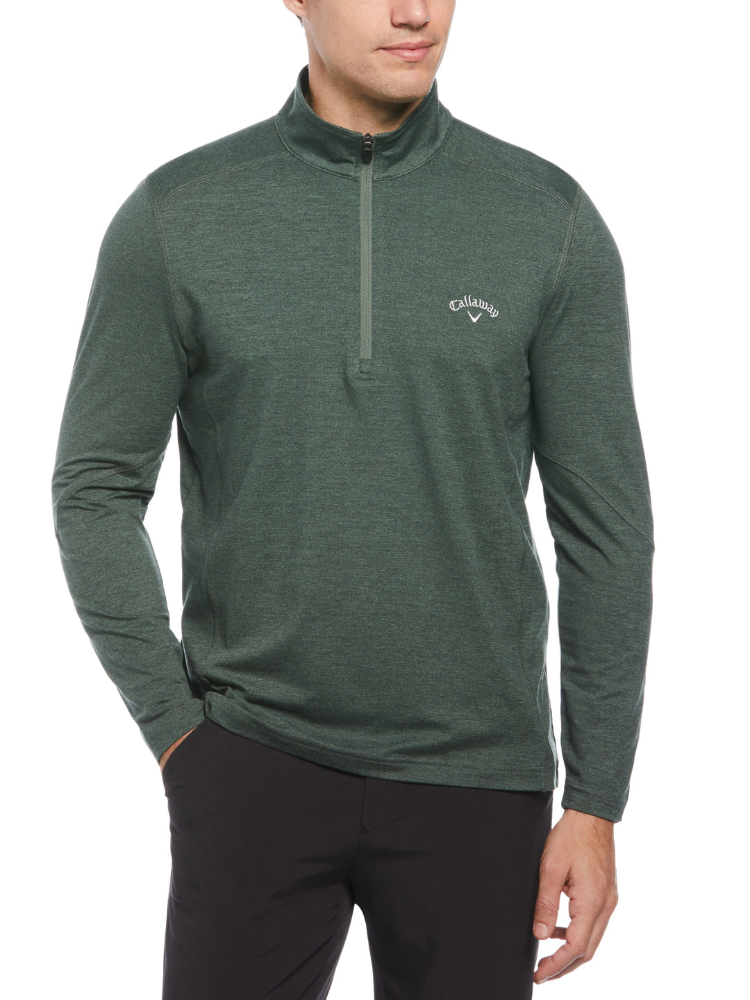Lightweight Quarter Zip Golf Pullover (Forest Htr) 