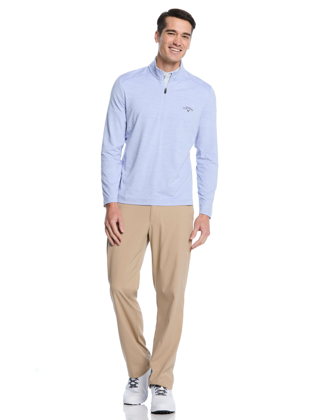 Lightweight 1/4 Zip Golf Pullover (Chambray Htr) 