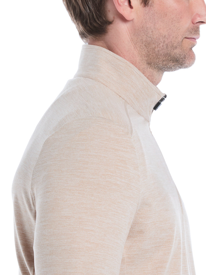Lightweight 1/4 Zip Golf Pullover (Khaki Htr) 