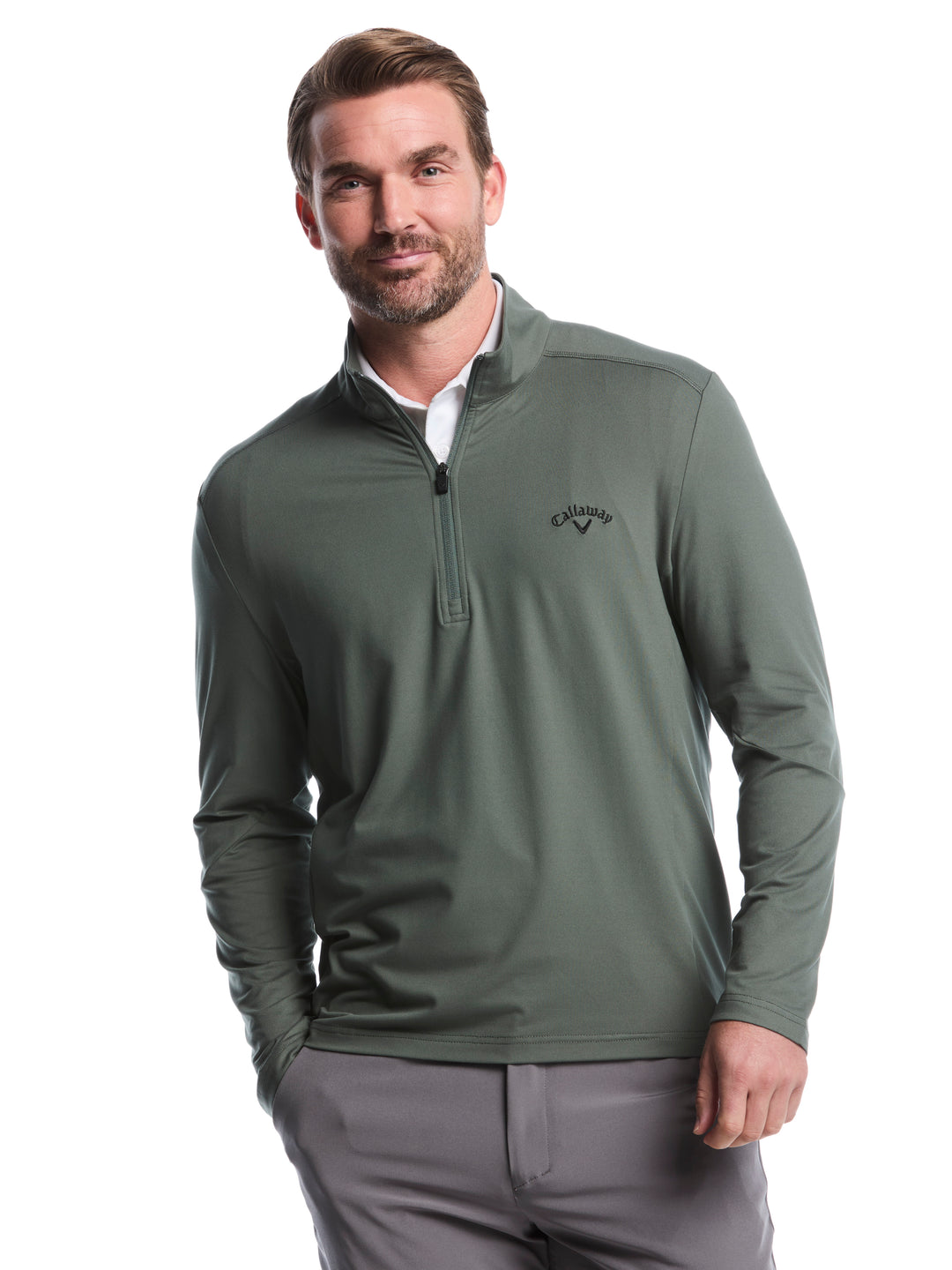 Lightweight 1/4 Zip Golf Pullover (Dark Forest) 