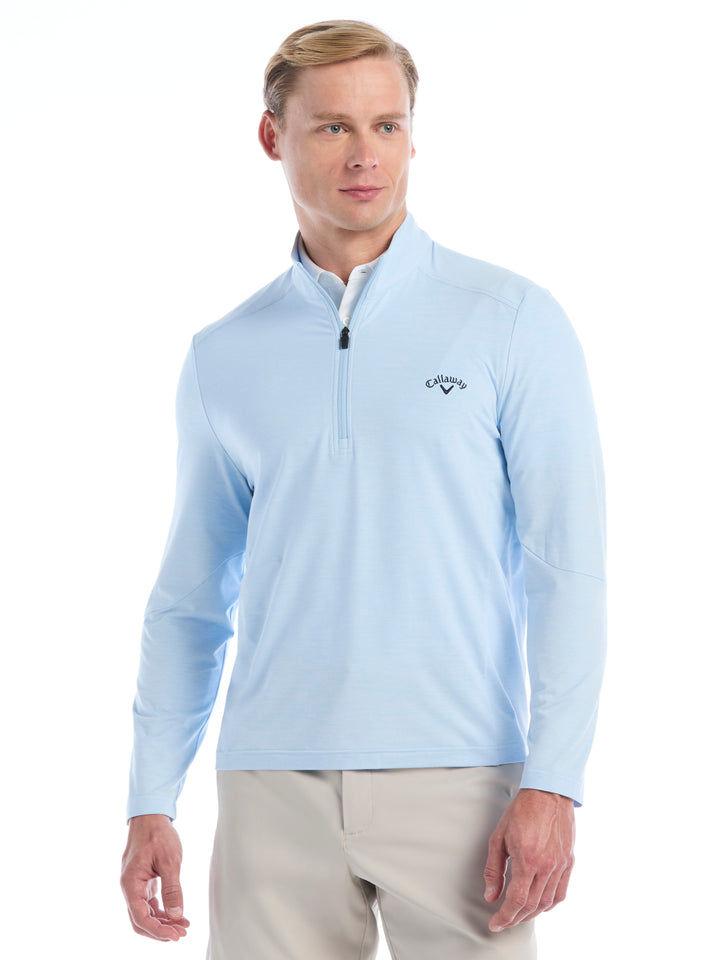 Mens Lightweight Quarter Zip Pullover-Pullovers-Lt Cerulean Heather-S-Callaway