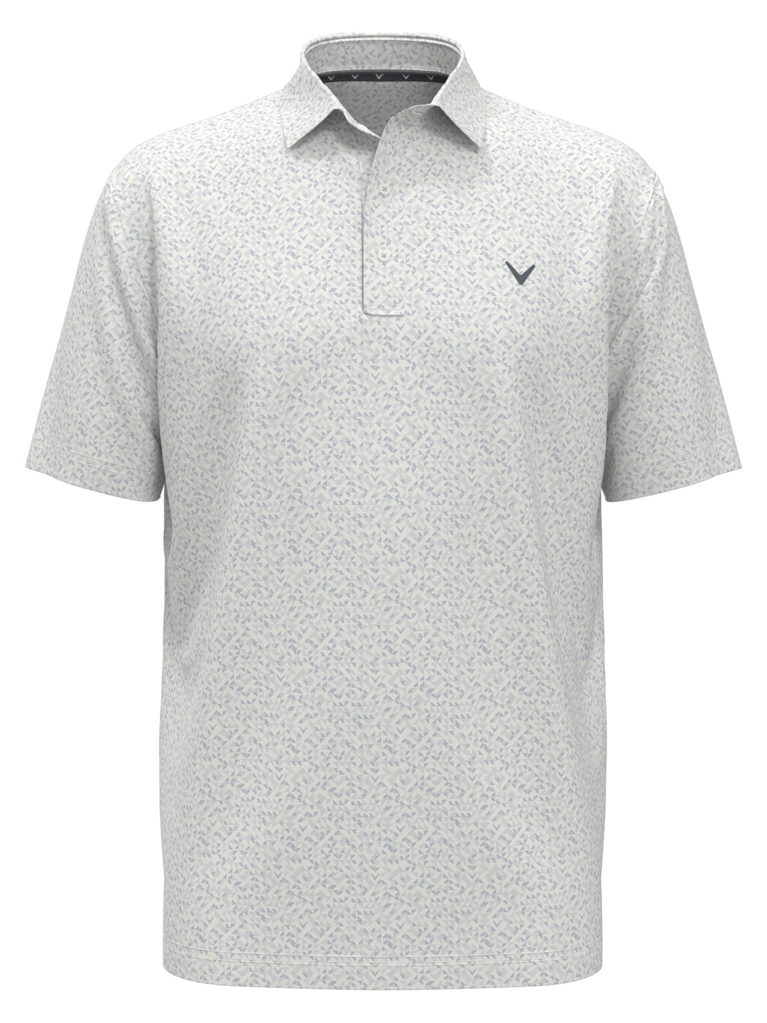 Mens Linear Chevron Print Polo (Bright White) 