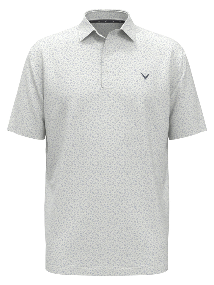 Mens Linear Chevron Print Polo (Bright White) 