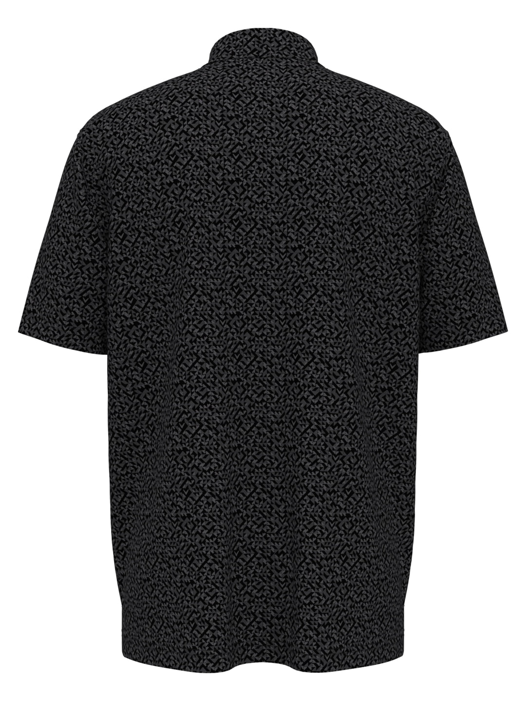 Mens Linear Chevron Print Polo (Caviar) 