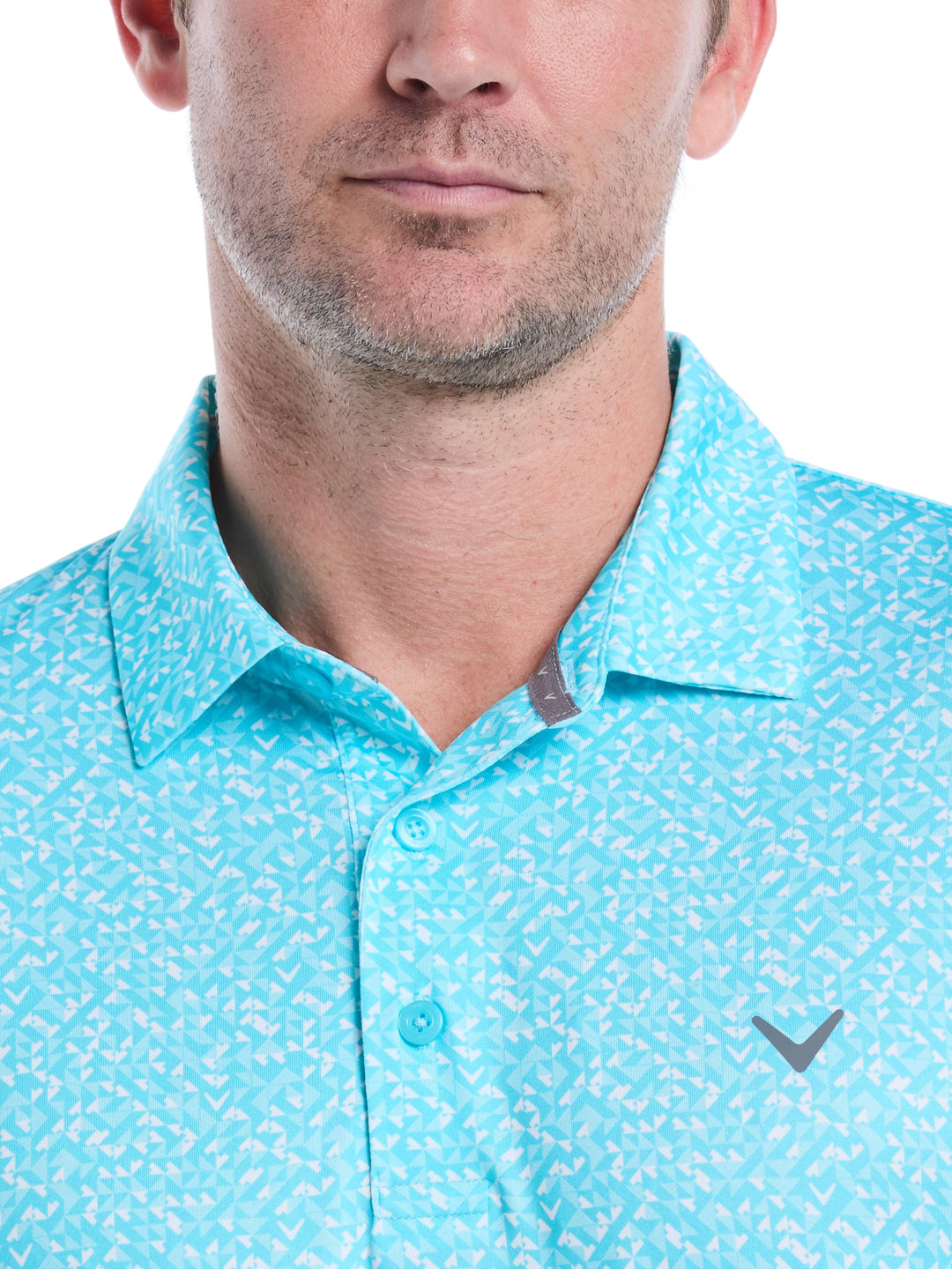 Mens Linear Chevron Print Golf Polo-Polos-Callaway