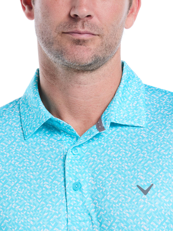 Mens Linear Chevron Print Golf Polo-Polos-Callaway