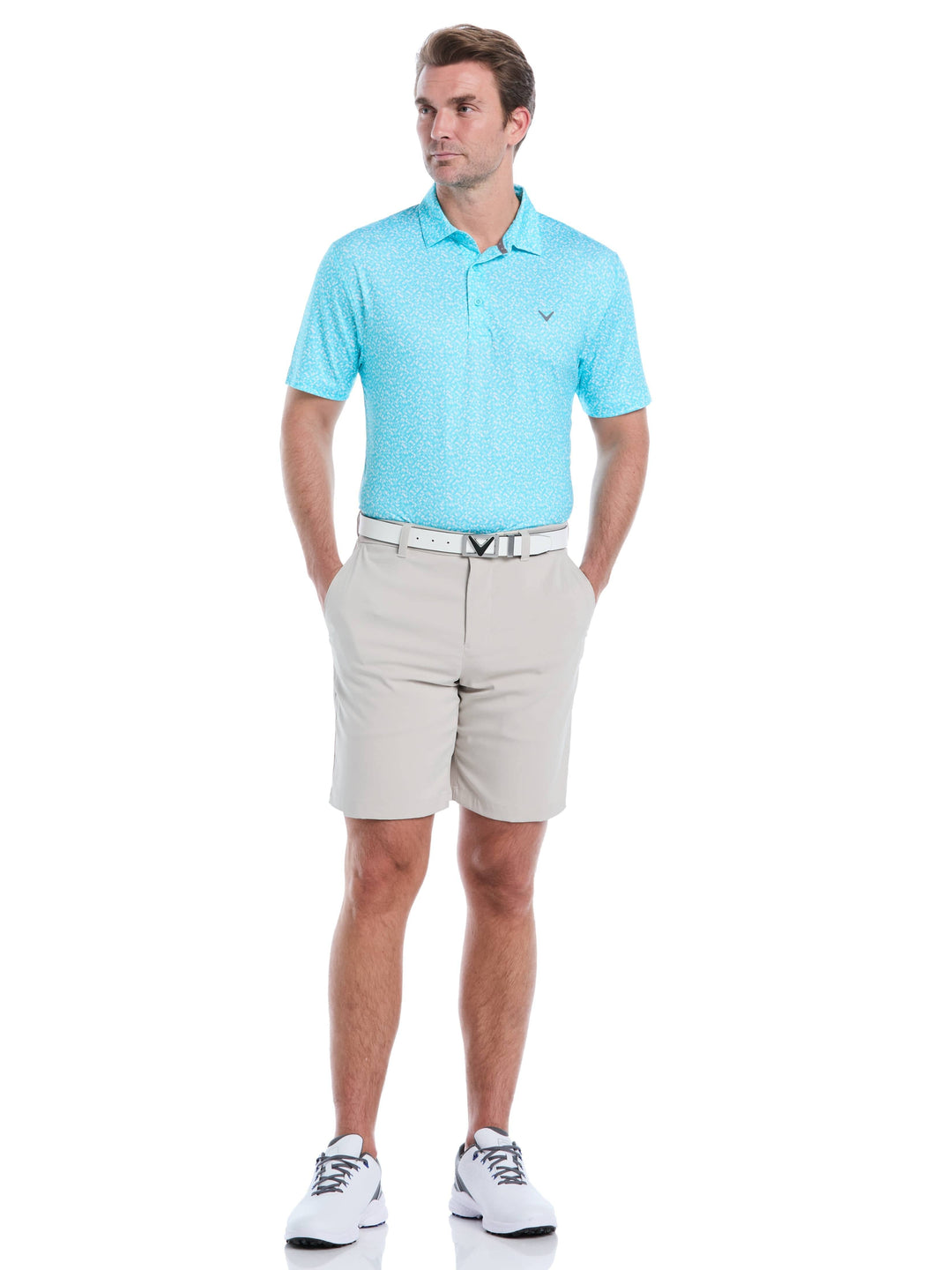 Mens Linear Chevron Print Golf Polo-Polos-Callaway