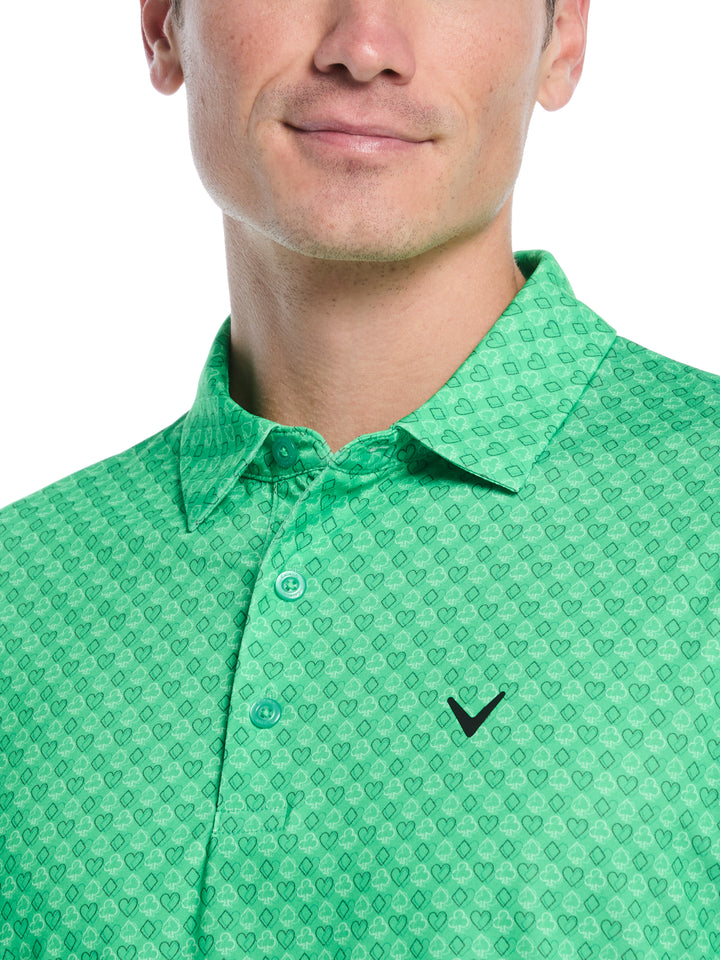 Mens Lucky Cards Print Polo-Polos-Callaway