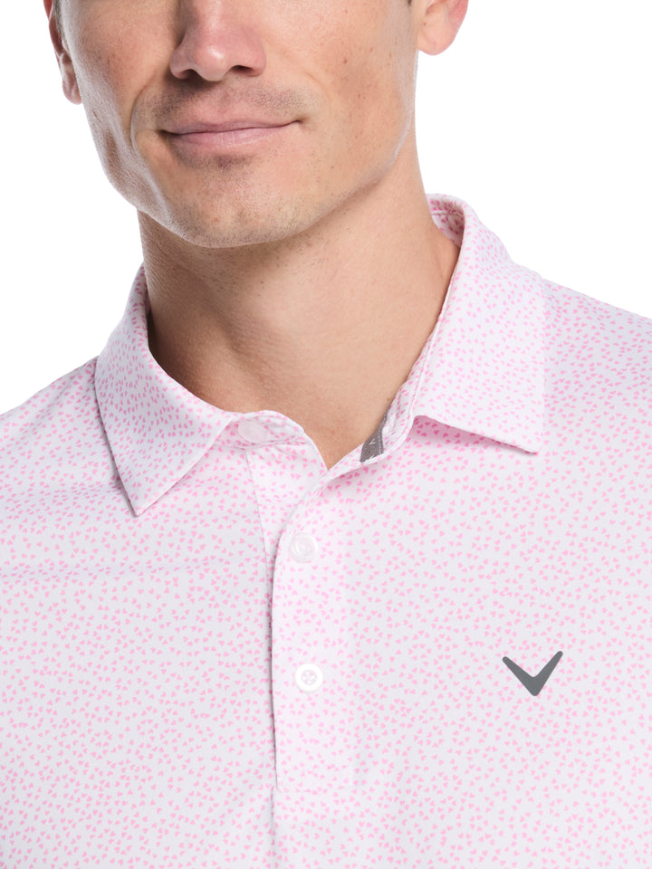 Mens Micro Hearts Print Polo-Polos-Callaway