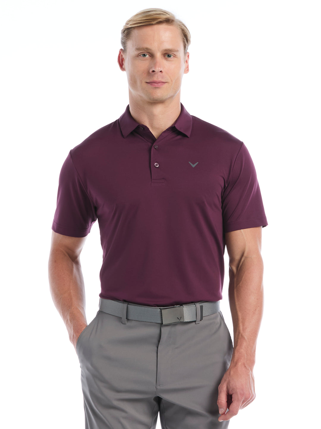 Mens Micro Hex Golf Polo-Polos-Italian Plum-S-Callaway