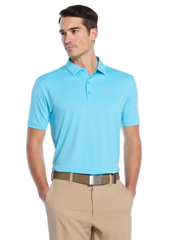 Micro Hex Golf Polo Shirt (Blue Grotto) 
