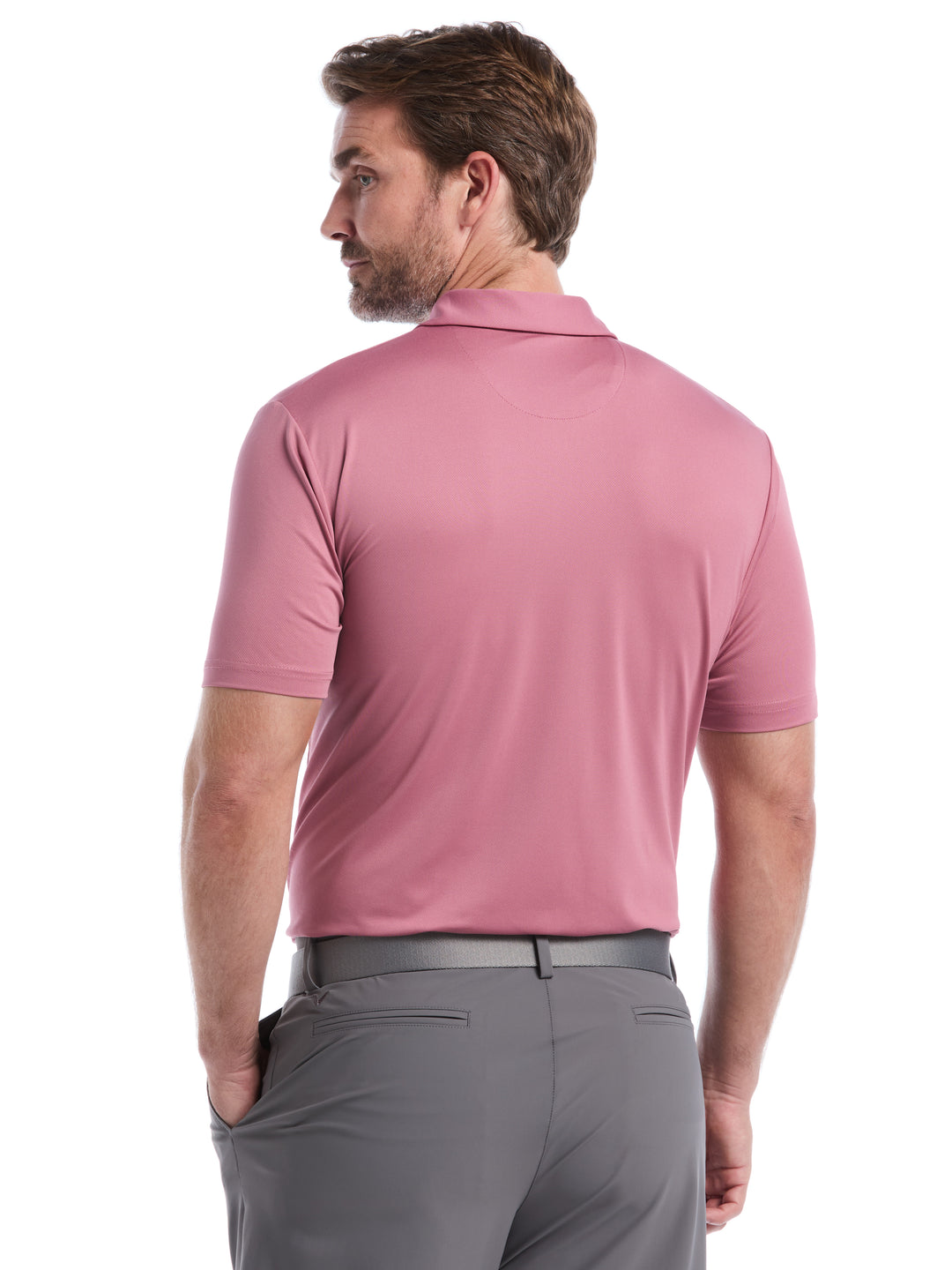 Micro Hex Golf Polo Shirt (Mesa Rose) 