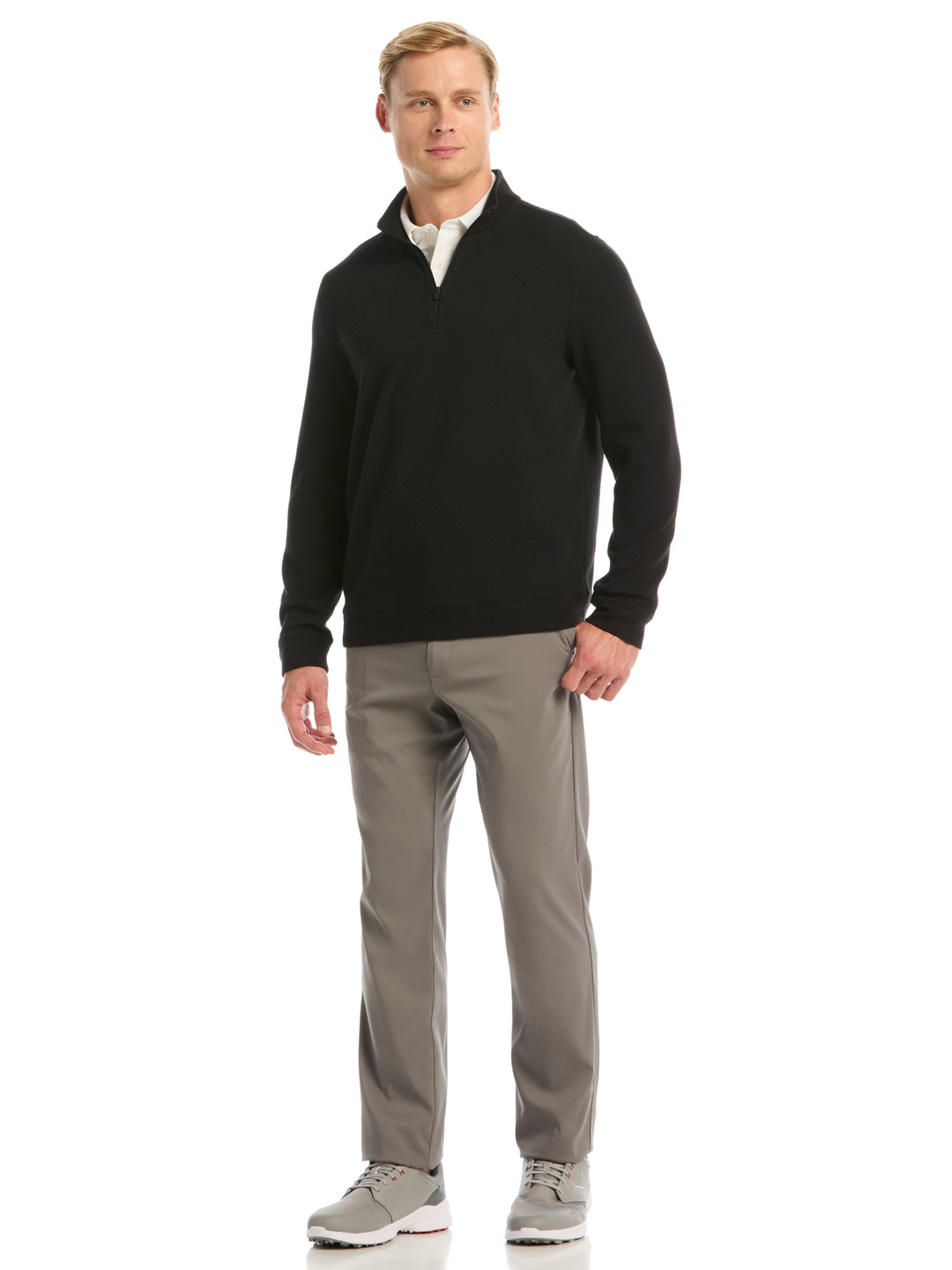 Mens Midweight Argyle Quarter Zip-Pullovers-Callaway