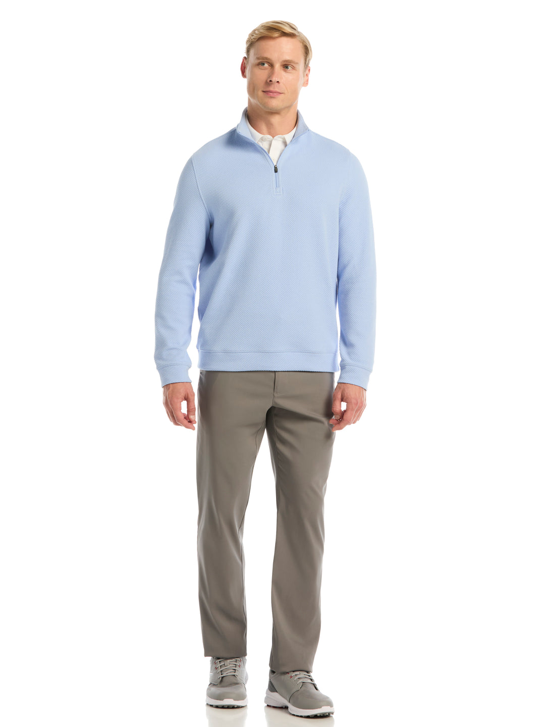 Mens Midweight Argyle Quarter Zip-Pullovers-Callaway