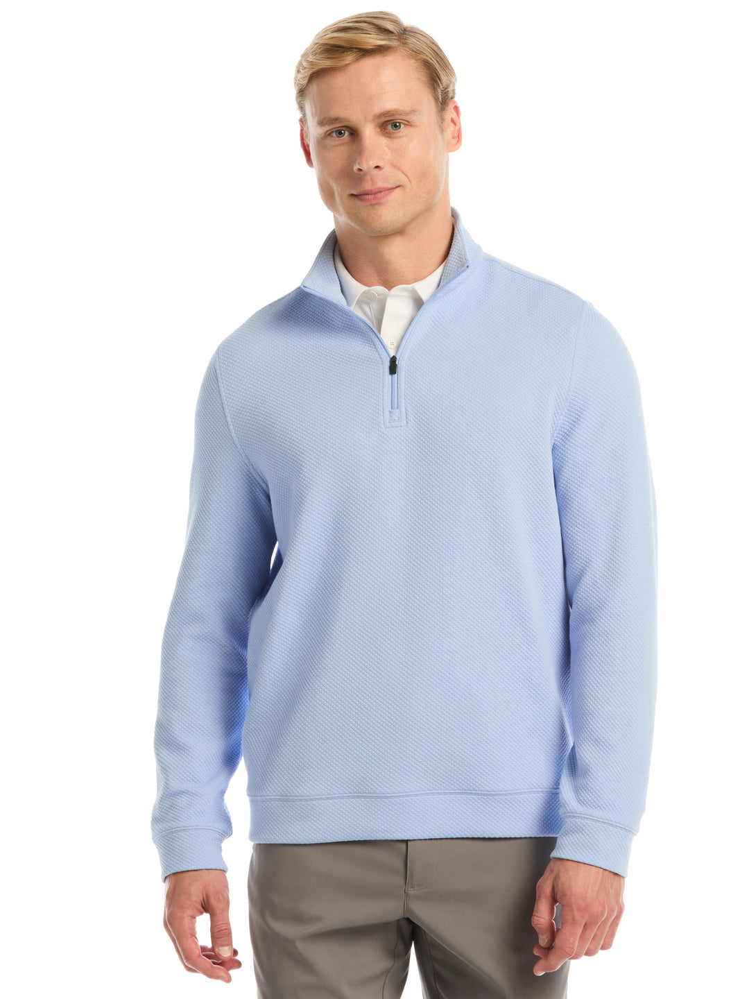 Mens Midweight Argyle Quarter Zip-Pullovers-Serenity-S-Callaway