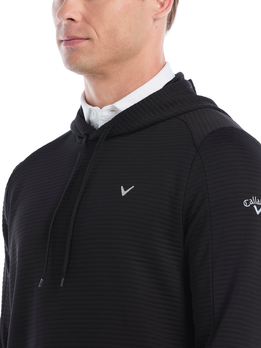 Men's Midweight Ottoman Golf Pullover Hoodie (Caviar) 