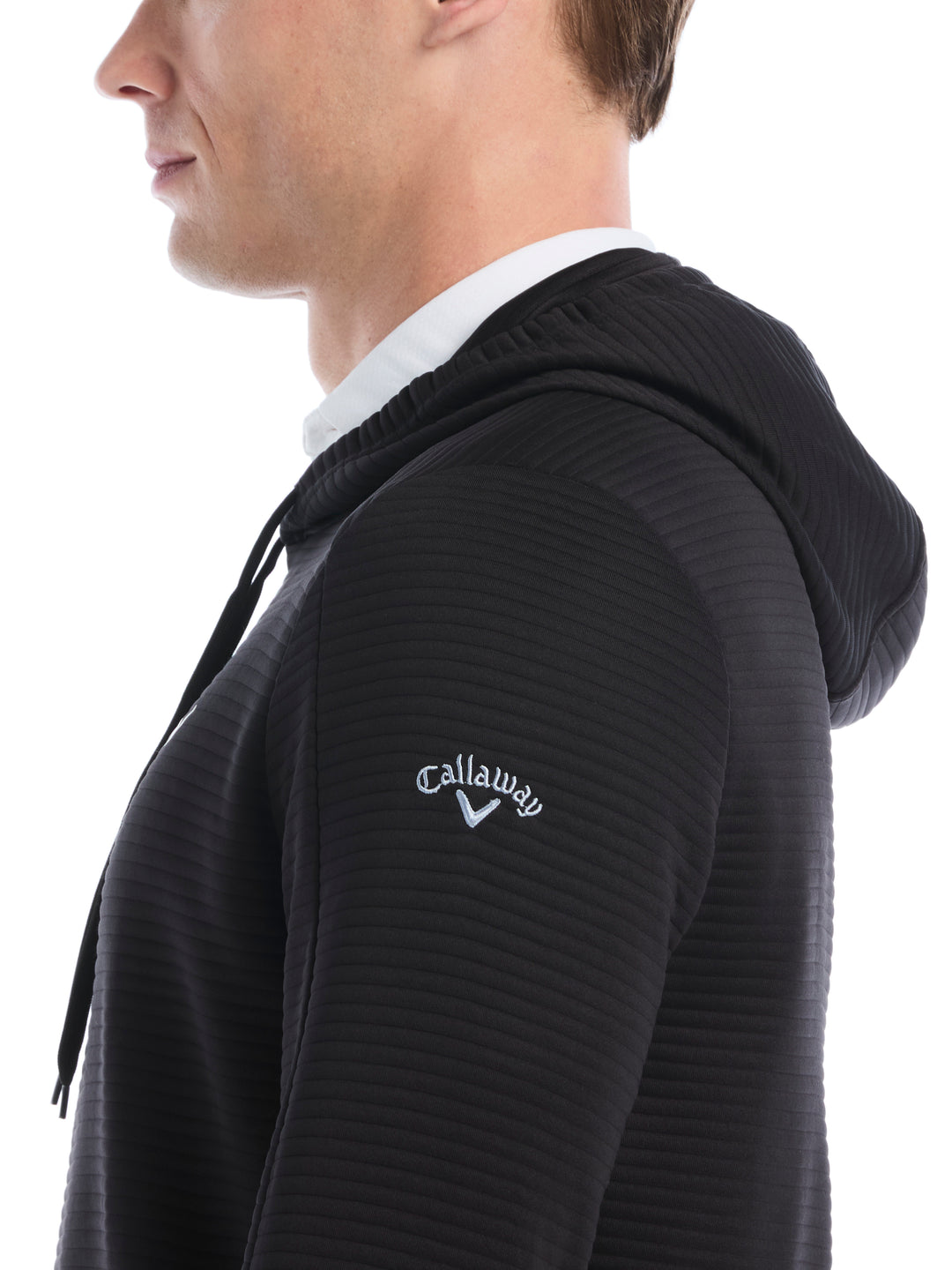 Men's Midweight Ottoman Golf Pullover Hoodie (Caviar) 