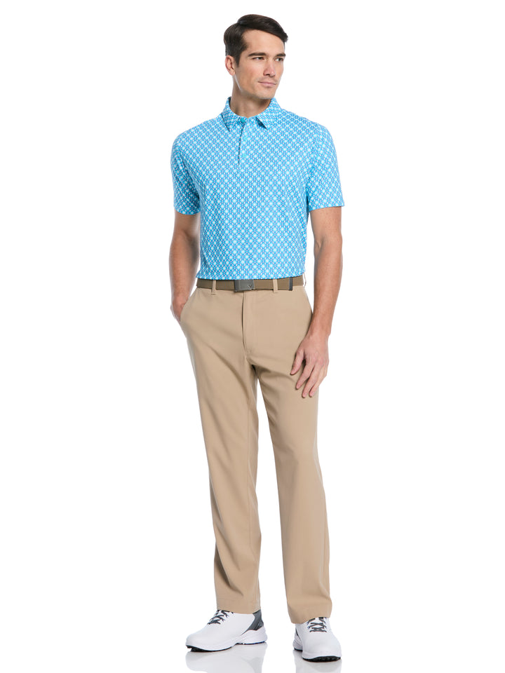 Ombre Chevron Geo Print Golf Polo (Blue Curacao) 