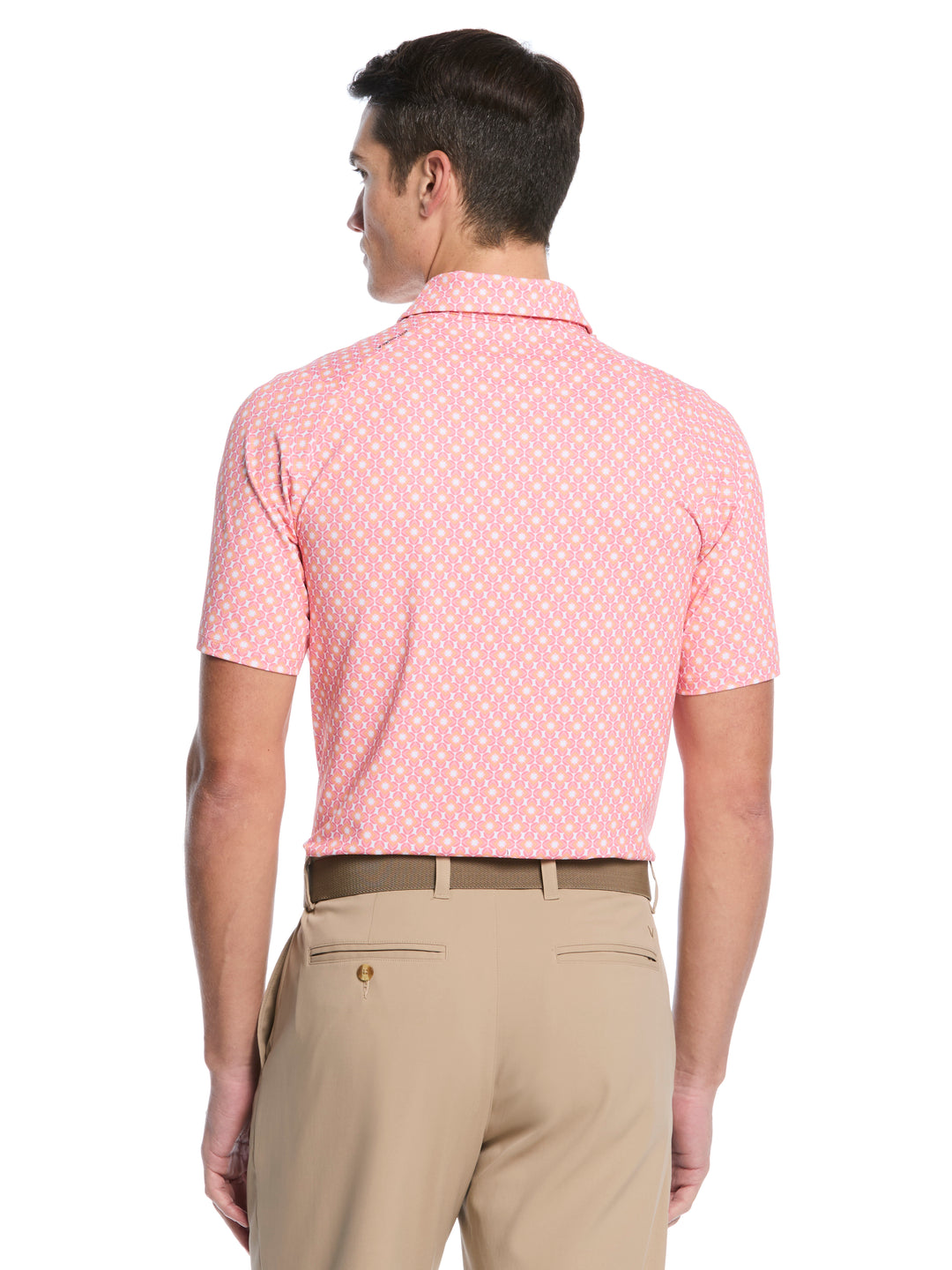 Ombre Chevron Geo Print Golf Polo (Dianthus) 