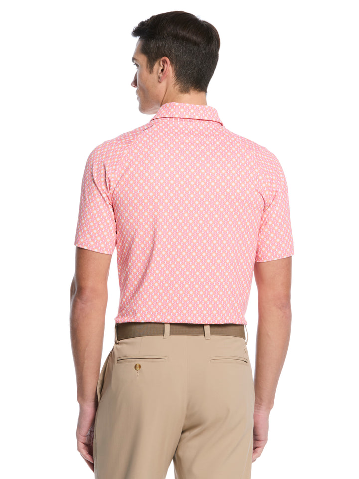 Ombre Chevron Geo Print Golf Polo (Dianthus) 
