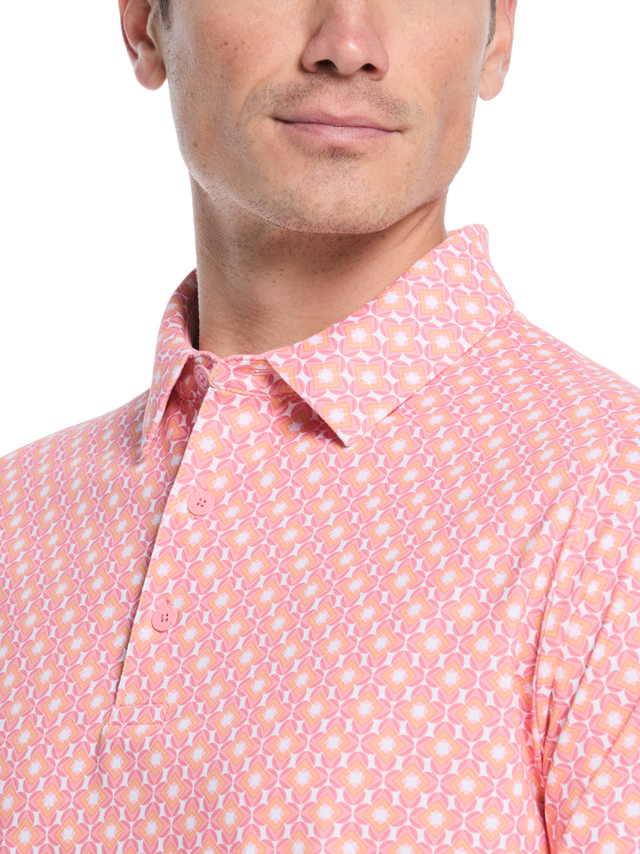 Ombre Chevron Geo Print Golf Polo (Dianthus) 