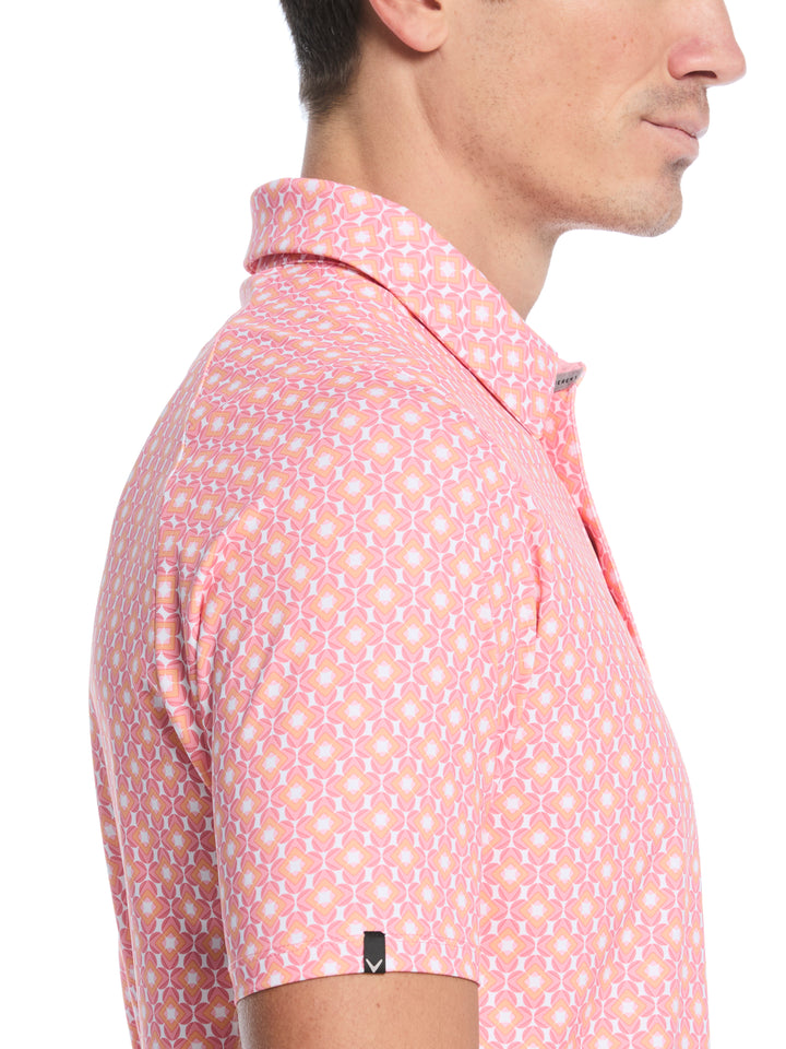 Ombre Chevron Geo Print Golf Polo (Dianthus) 