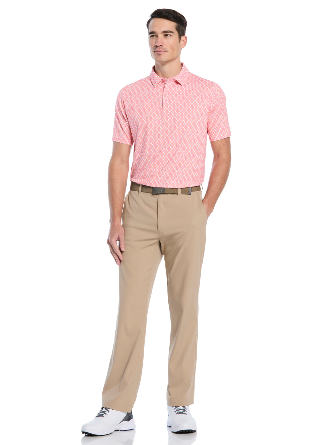 Ombre Chevron Geo Print Golf Polo (Dianthus) 