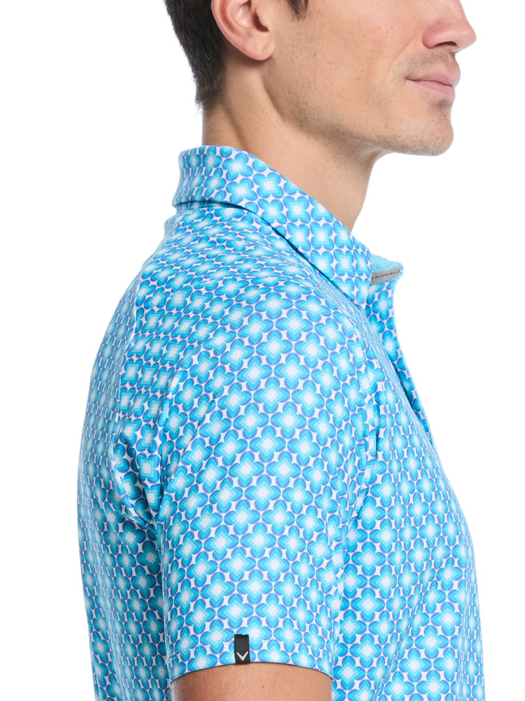 Ombre Chevron Geo Print Golf Polo (Blue Curacao) 