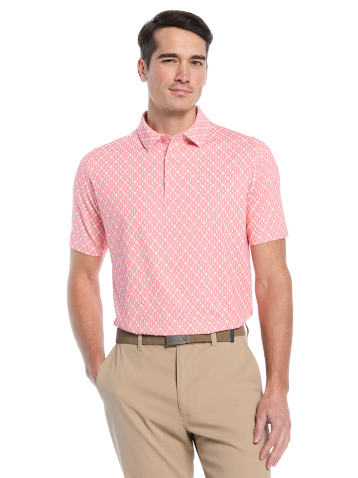 Ombre Chevron Geo Print Golf Polo (Dianthus) 