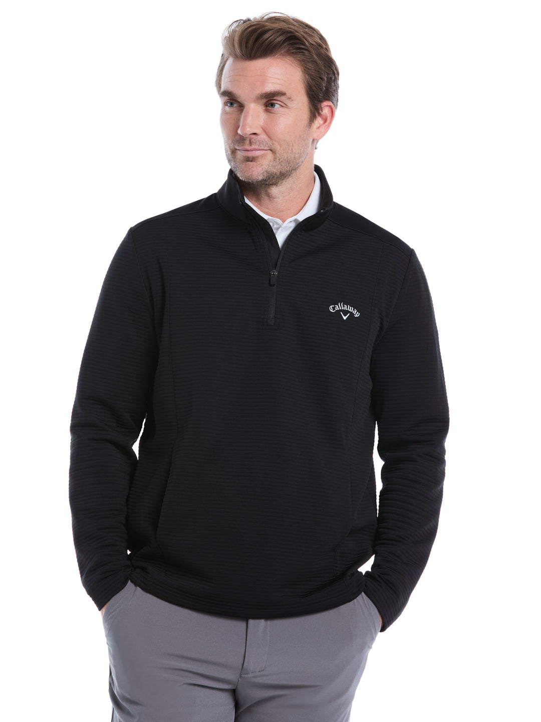 Ottoman Quarter Zip Golf Base Layer (Caviar) 