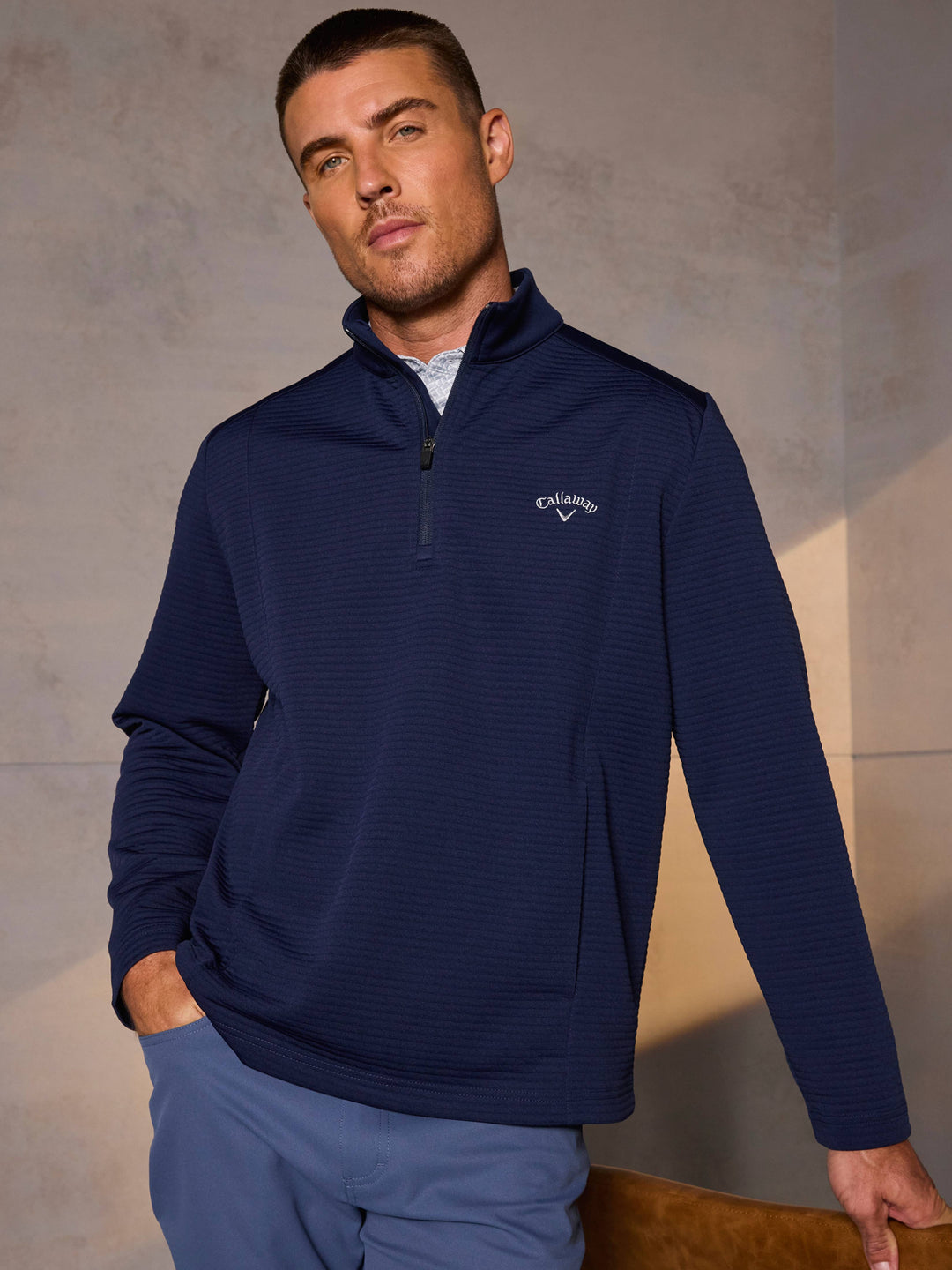 Mens Ottoman Quarter Zip Golf Base Layer-Jackets-Callaway