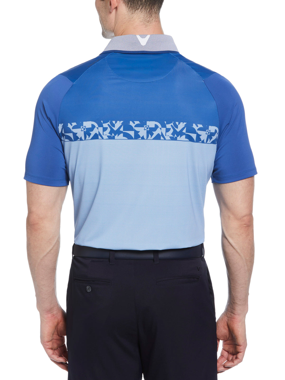 Mens Oxford Floral Block Print (Galaxy Blue) 