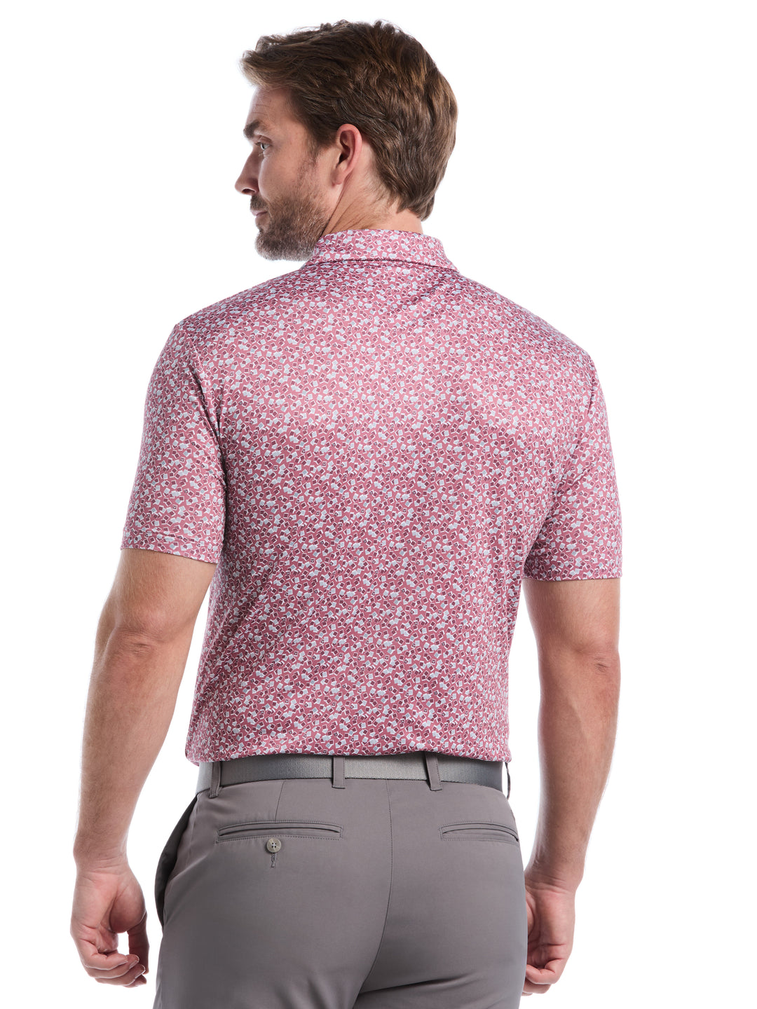 Big & Tall Polaroid Confetti Print Polo (Mesa Rose) 
