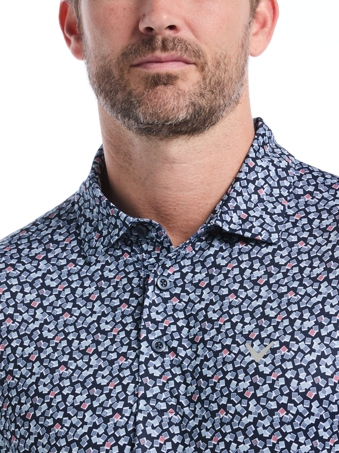 Big & Tall Polaroid Confetti Print Polo (Peacoat) 