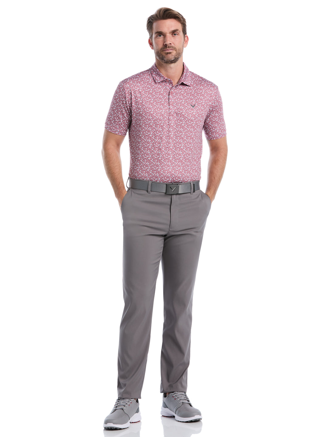 Big & Tall Polaroid Confetti Print Polo (Mesa Rose) 