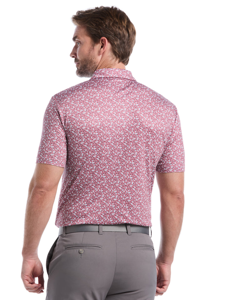 Big & Tall Polaroid Confetti Print Polo (Mesa Rose) 
