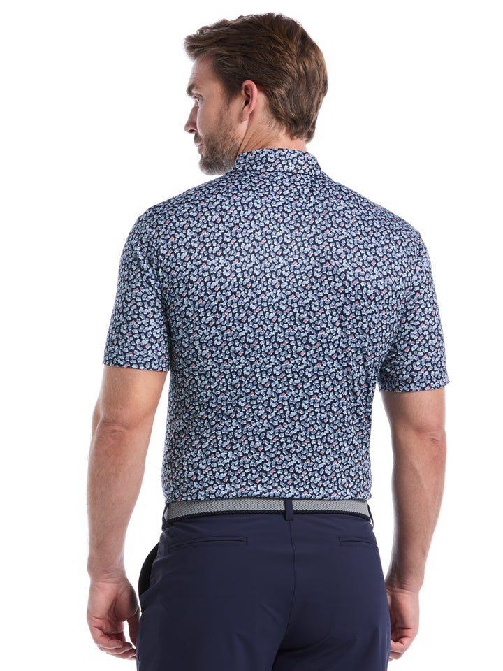 Big & Tall Polaroid Confetti Print Polo (Peacoat) 