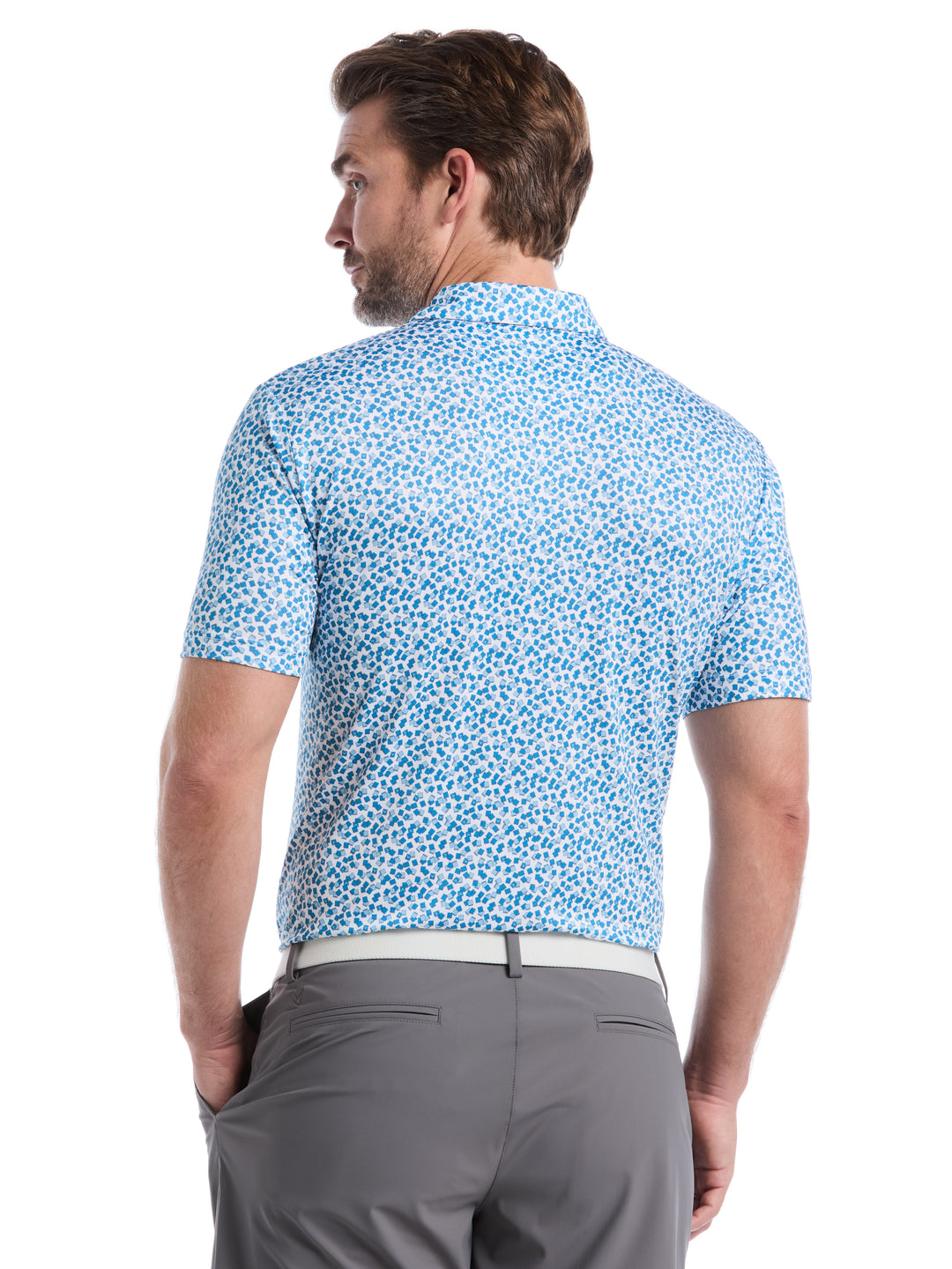 Big & Tall Polaroid Confetti Print Polo (Bright White) 