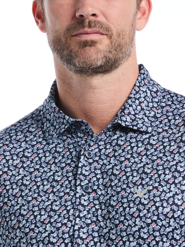 Big & Tall Polaroid Confetti Print Polo (Peacoat) 