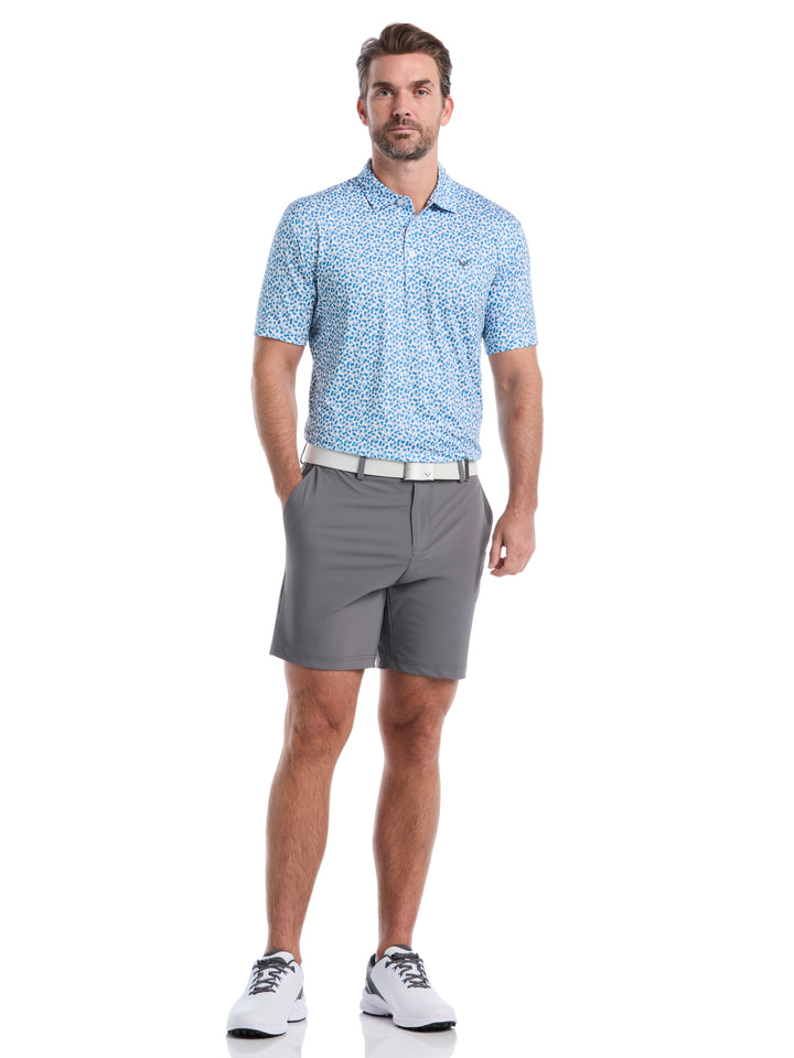 Big & Tall Polaroid Confetti Print Polo (Bright White) 