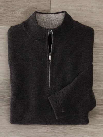 Mens Premium Cashmere 1/4-Zip Golf Sweater-Sweaters-Flannel Heather-S-Callaway